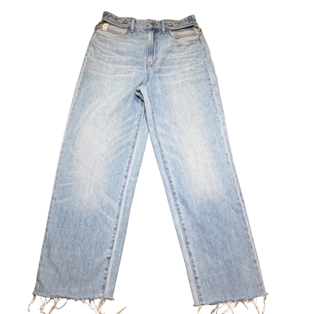 Madewell x Molly Dickson Cut Out High Rise Wide Leg Jeans Light Wash 28